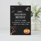 Zwart Modern Halloween Party uitnodiging (Staand voorkant)