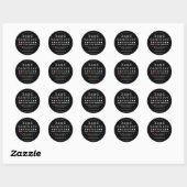 Zwart modern handbediende zeepmerk ronde sticker (Vel)