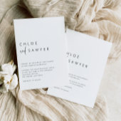 Zwart Modern Handgeschreven Script QR Code Wedding Kaart