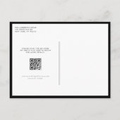 Zwart Modern Handgeschreven Script QR Code Wedding Uitnodiging Briefkaart (Achterkant)