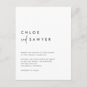 Zwart Modern Handgeschreven Script QR Code Wedding Uitnodiging Briefkaart (Voorkant)