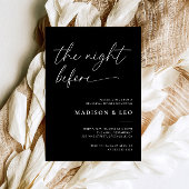 Zwart Modern Huwelijk repetitie diner uitnodiging