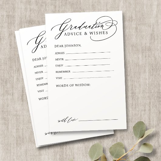 Zwart Modern Kalligrafie Afstuderen advies & wense