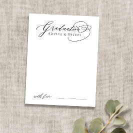 Zwart Modern Kalligrafie Afstuderen advies & wense Notitiekaartje