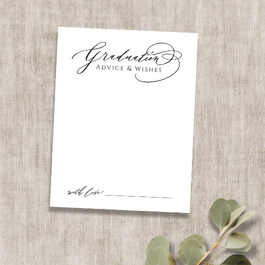 Zwart Modern Kalligrafie Afstuderen advies & wense Notitiekaartje