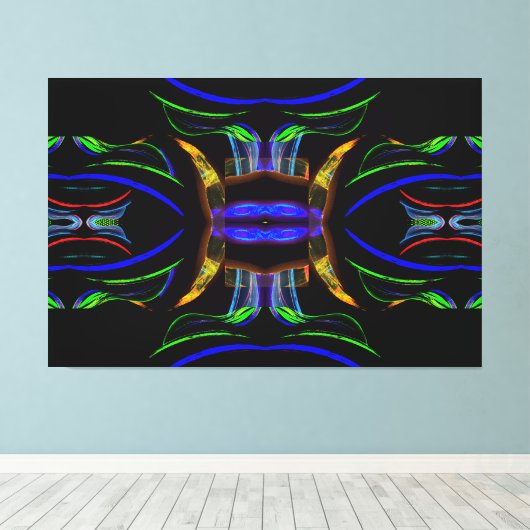 Zwart Modern Licht Kunst Drama Complex 12 Canvas Afdruk (Insitu (Houten vloer))