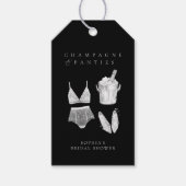 Zwart Modern Lingerie Vrijgezellenfeest Cadeaulabel (Voorkant)