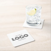 Zwart Modern Logo Promo Kartonnen Onderzetters (Insitu)