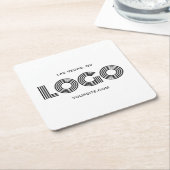 Zwart Modern Logo Promo Kartonnen Onderzetters (Schuin)