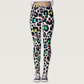 Zwart Modern Luipaard Patroon Leggings (Voorkant)