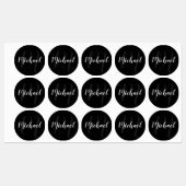 Zwart modern Manuscript Gepersonaliseerd Monogram Labels (Vel)