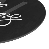 Zwart modern Manuscript Gepersonaliseerd Monogram  Snijplank (Hoek)