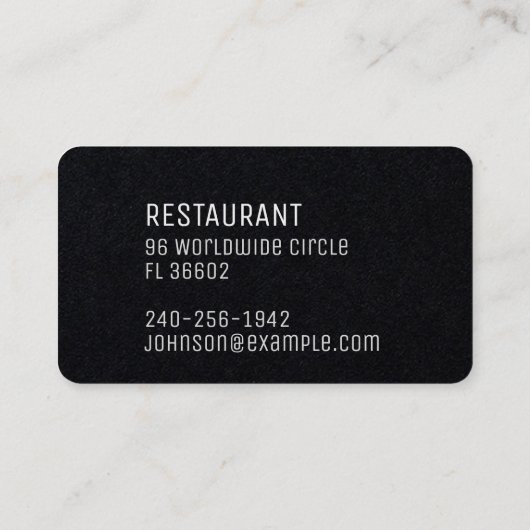 Zwart modern minimaal logo Sushi Aziatisch restaur Visitekaartje (Achterkant)