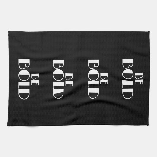 Zwart Modern Minimal BE BOLD Stijlvol Theedoek (Horizontaal)