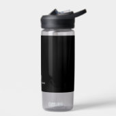Zwart Modern Minimal Custom Monogram en Naam Waterfles (Links)