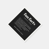 Zwart Modern Minimal Fun Facts Verjaardag Servet (Hoek)