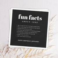 Zwart Modern Minimal Fun Facts Verjaardag