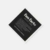 Zwart Modern Minimal Fun Facts Verjaardag Servet (Hoek)