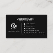 Zwart Modern Minimal Professionele Aangepaste logo Visitekaartje (Achterkant)