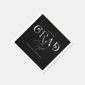 Zwart Modern Minimalist | Afstudeerfeest Servet (Hoek)