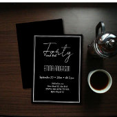 Zwart Modern Minimalistisch 40e verjaardag Kaart