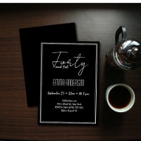 Zwart Modern Minimalistisch 40e verjaardag