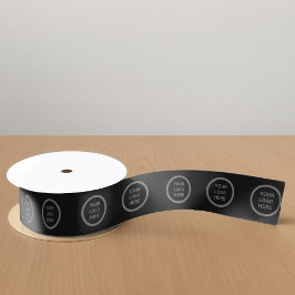 Zwart Modern Minimalistisch Custom Logo Business G Satijnen Lint