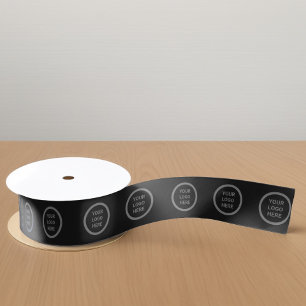 Zwart Modern Minimalistisch Custom Logo Business G Satijnen Lint
