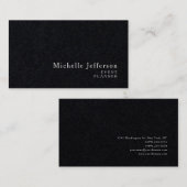 Zwart modern minimalistisch gewoon creatief visitekaartje (Voorkant / Achterkant)