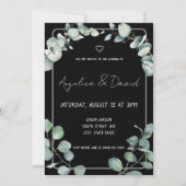 Zwart Modern minimalistisch groen Eucalyptus Bruil Kaart (Voorkant)