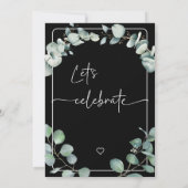 Zwart Modern minimalistisch groen Eucalyptus Bruil Kaart (Achterkant)