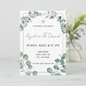 Zwart Modern minimalistisch groen Eucalyptus Bruil Kaart (Staand voorkant)