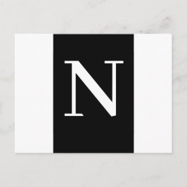 Zwart modern minimalistisch letterontwerp op maat briefkaart