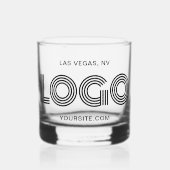 Zwart Modern Minimalistisch Logo Promo Whisky Glas (Voorkant)