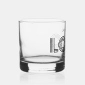 Zwart Modern Minimalistisch Logo Promo Whisky Glas (Rechts)