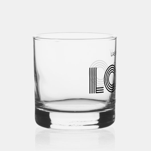 Zwart Modern Minimalistisch Logo Promo Whisky Glas (Rechts)