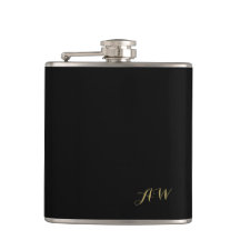 Zwart modern minimalistisch monogram