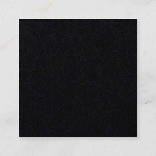 Zwart Modern Minimalistisch Professional Plain Squ Vierkante Visitekaartje (Achterkant)