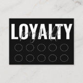 Zwart Modern minimalistisch punch script Klantenkaartje (Voorkant)