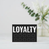 Zwart Modern minimalistisch punch script Klantenkaartje (Staand voorkant)