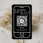 Zwart Modern Minimalistisch Social Media QR Code Visitekaartje
