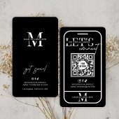 Zwart Modern Minimalistisch Social Media QR Code Visitekaartje
