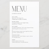 Zwart Modern Minimalistisch Typografie Menu Kaart (Voorkant)
