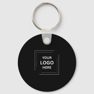 Zwart modern minimalistisch zakelijk aangepast log sleutelhanger