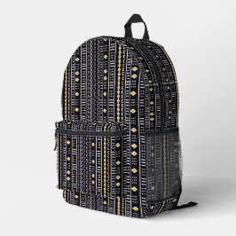 Zwart Modern Modderdoek Ontwerp Bedrukte Rugzak