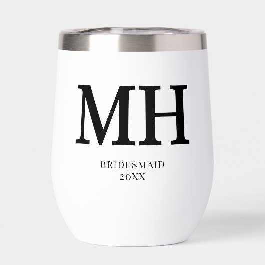 Zwart Modern Monogram Chic Bachelorette Bruidsmeis (Achterkant)