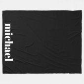 Zwart Modern Monogram Gepersonaliseerde Naam Fleece Deken (Voorkant (Horizontaal))