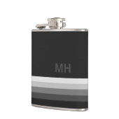 Zwart modern monogram heupfles (Links)