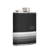 Zwart modern monogram heupfles (Rechts)