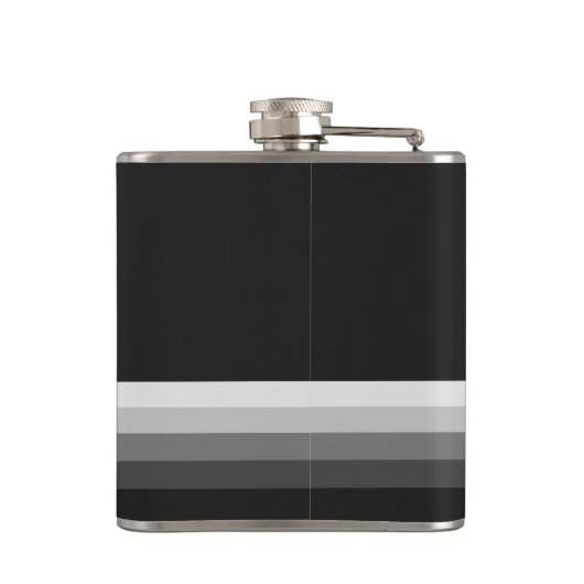 Zwart modern monogram heupfles (Achterkant)